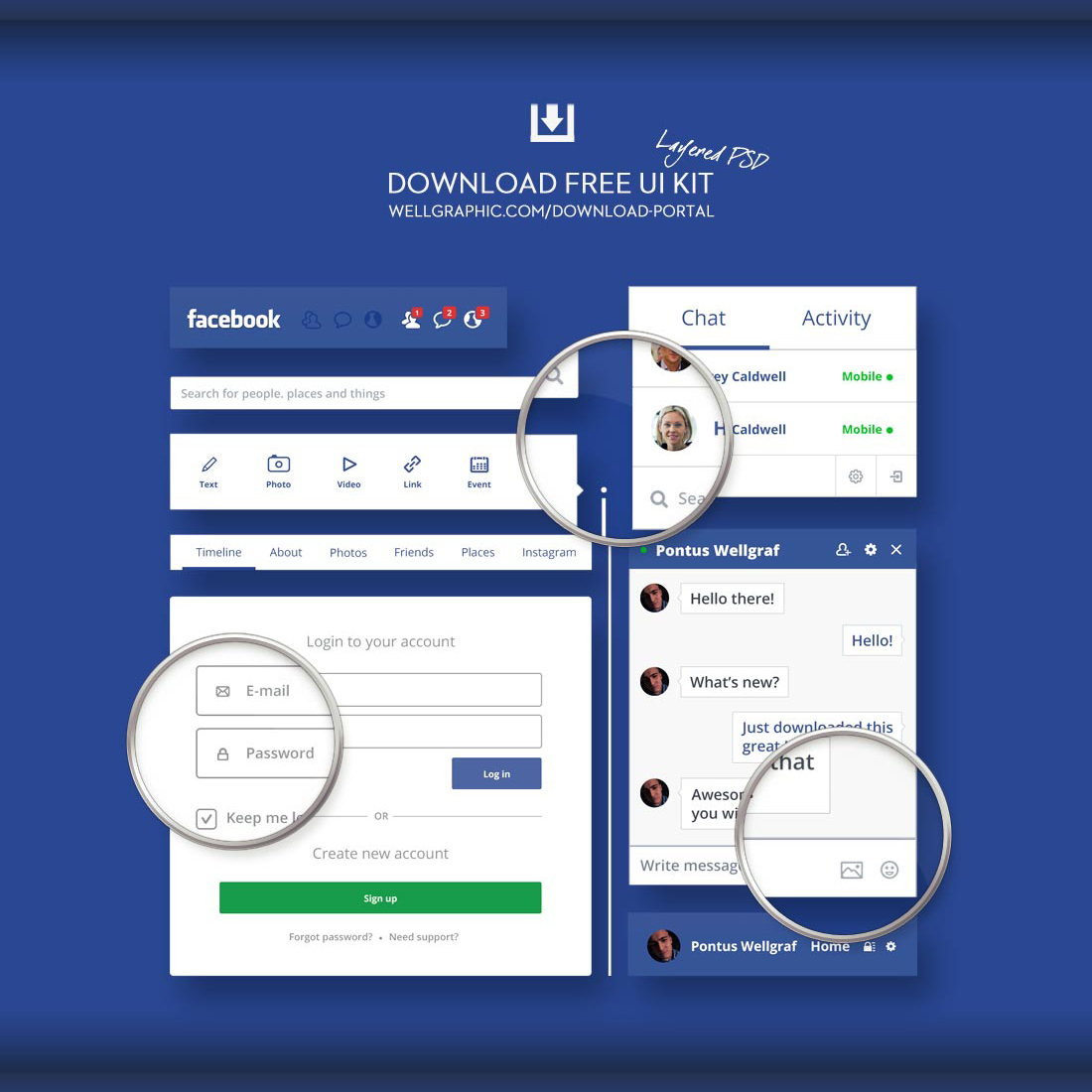 Facebook UI PSD