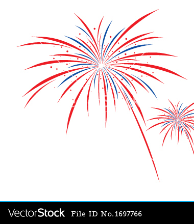 Fireworks On White Vector Art