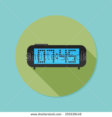 Flat Alarm Clock Digital Vector