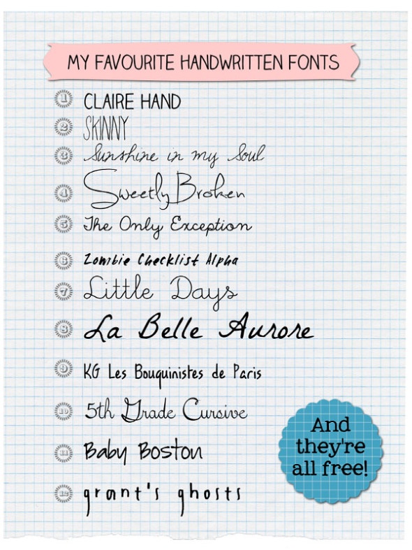 Free Handwritten Fonts Free Handwritten Fonts