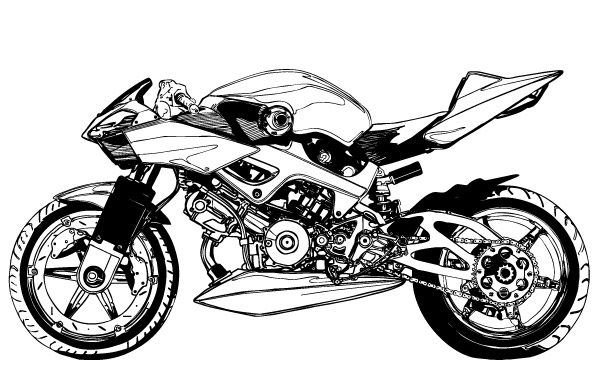 Free Motorcycle Clip Art Black and White