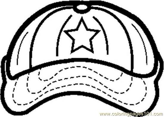 Free Printable Baseball Cap Coloring Page