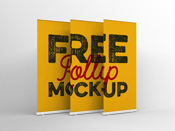 Free Verticle Banner Psd Mockup