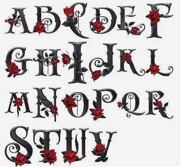 Gothic Graffiti Alphabet Letters A Z