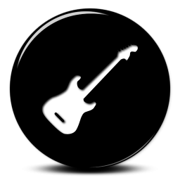 Guitar Icons On Black Background 3D