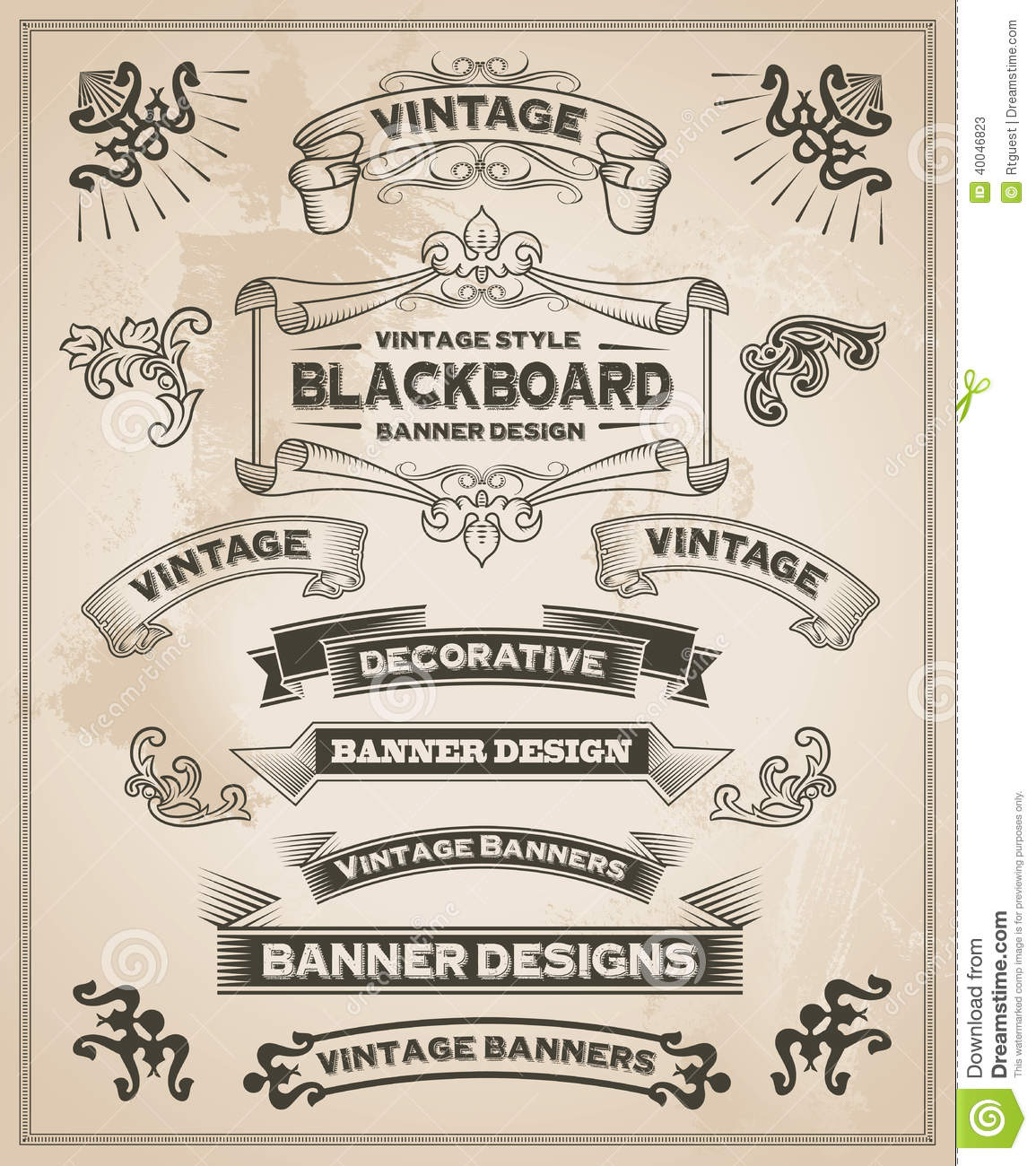 Hand Drawn Vintage Banner Designs
