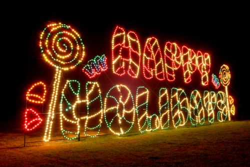 Happy Holidays Christmas Lights Display