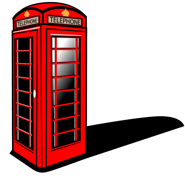 London Phone Booth Cartoon