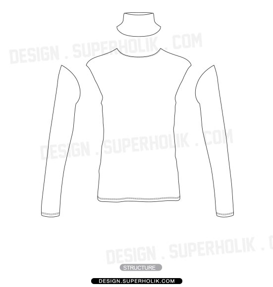 Long Sleeve Shirt Template Design