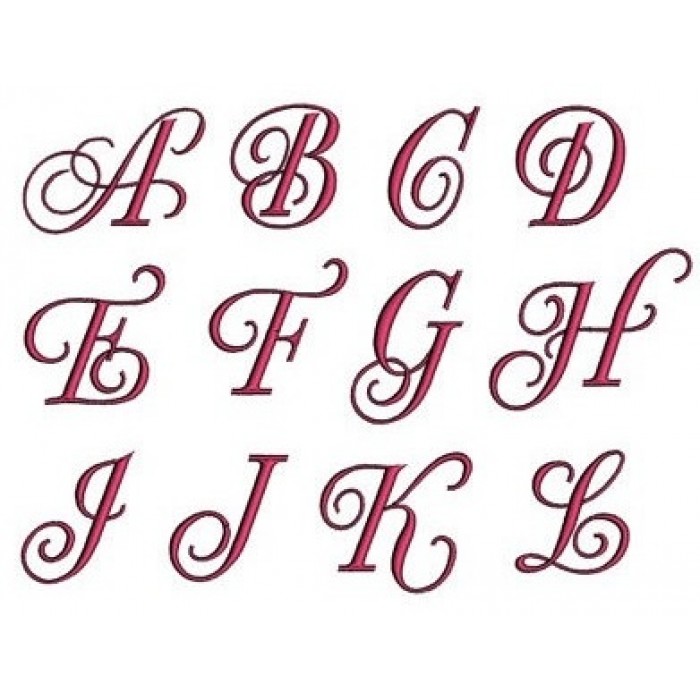 Machine Embroidery Monogram Fonts