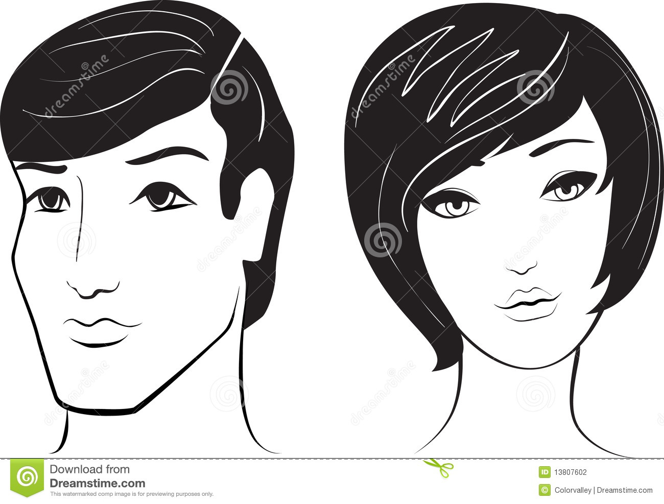 Man and Woman Face Vector