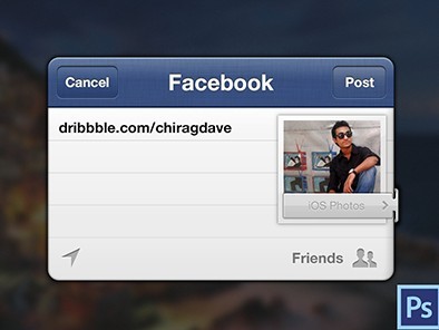 Mobile UI Share Facebook