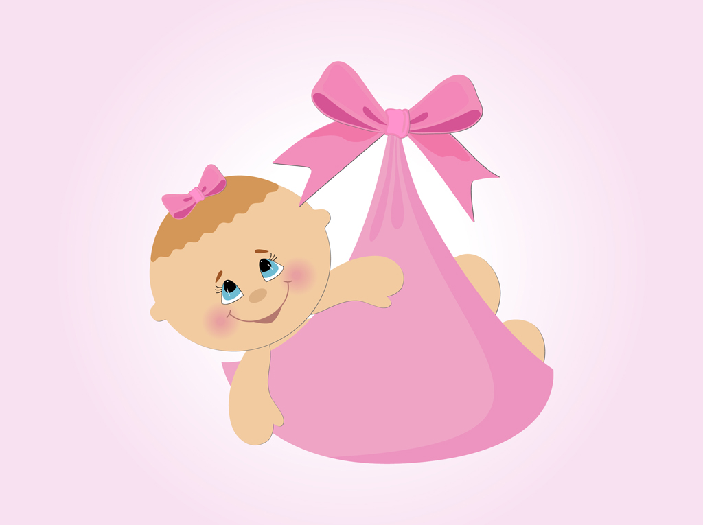 Newborn Baby Girl Cartoon