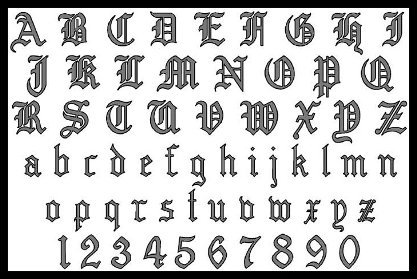 8 Old English Font Styles Numbers Images