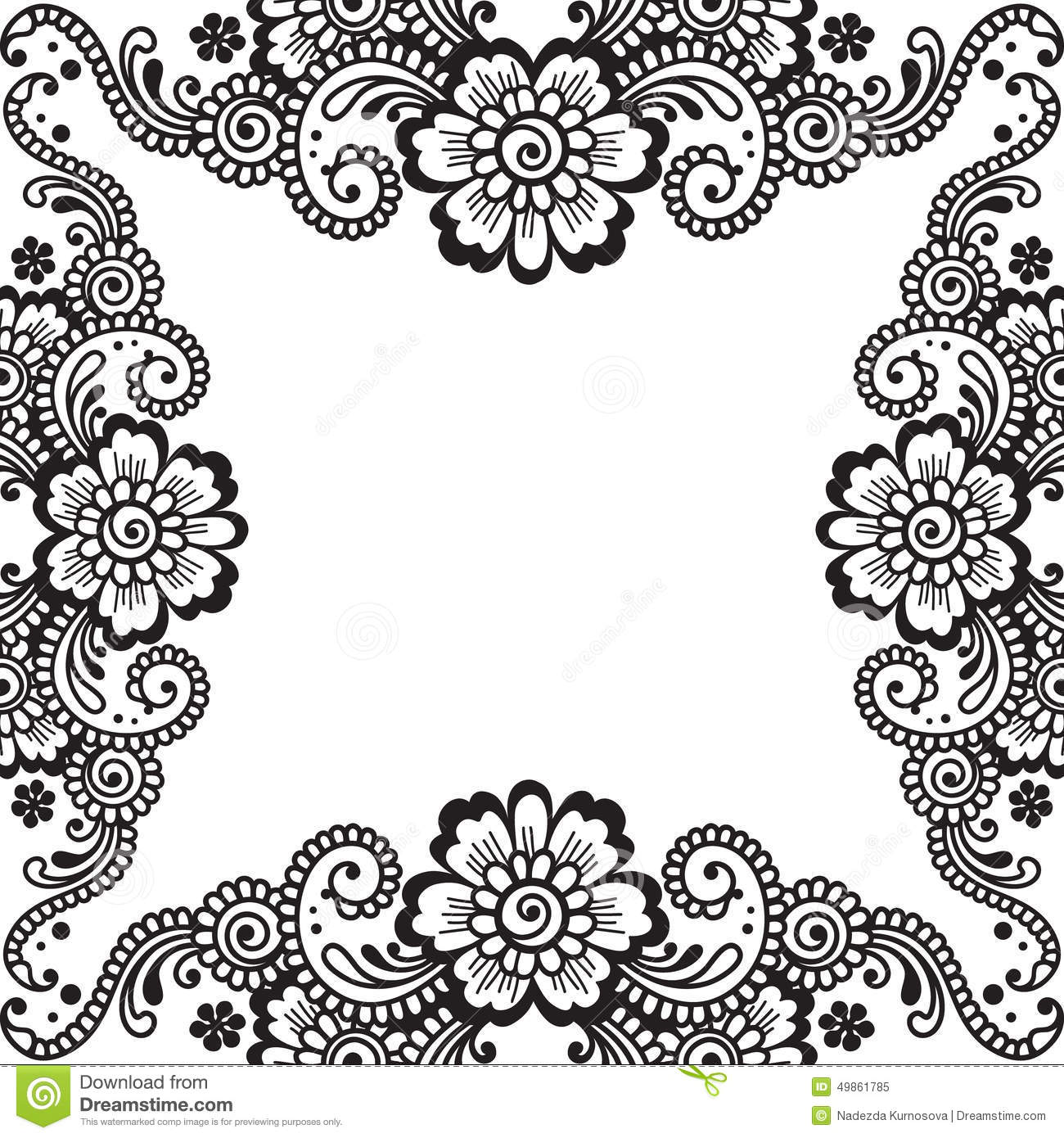 Ornament Corner Vector Flower