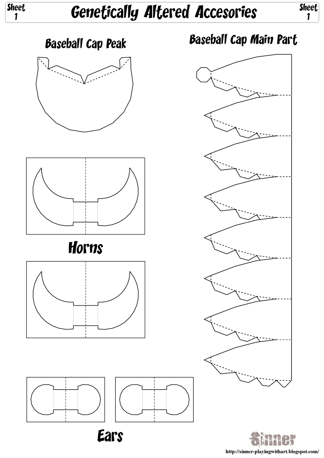 Paper Baseball Cap Template