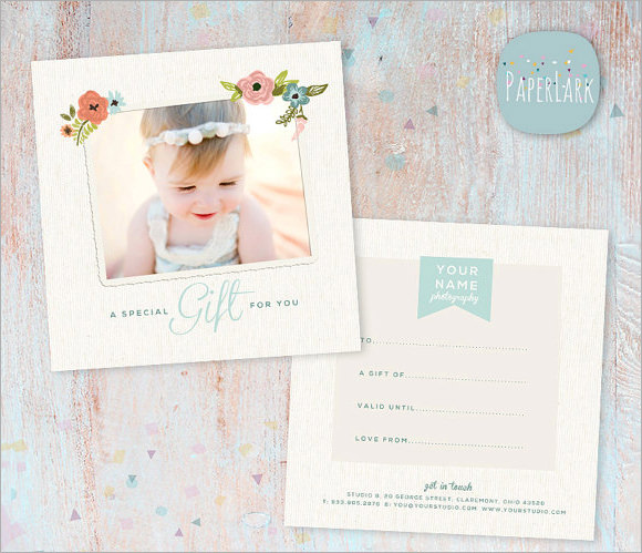 Photography Gift Certificate Template PSD