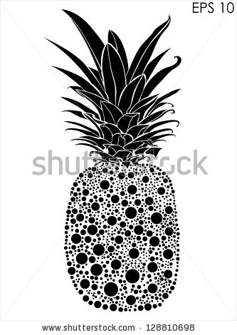 Pineapple Clip Art Black and White