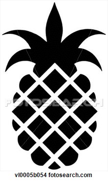 Pineapple Clip Art Black and White