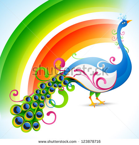 Rainbow Clip Art Peacock