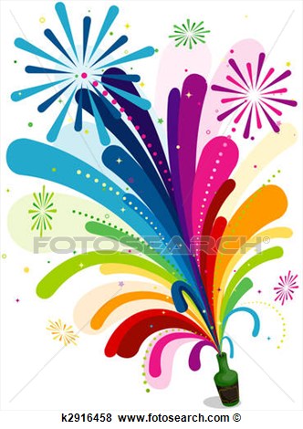 Rainbow Fireworks Clip Art