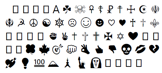 Religious Symbol Font
