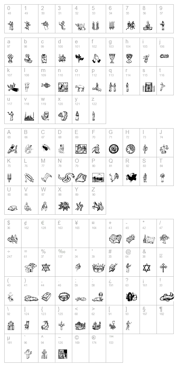 Religious Symbol Font