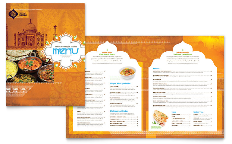 Restaurant Menu Templates Publisher