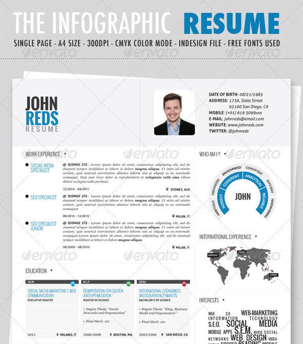Resume Infographic PowerPoint Template