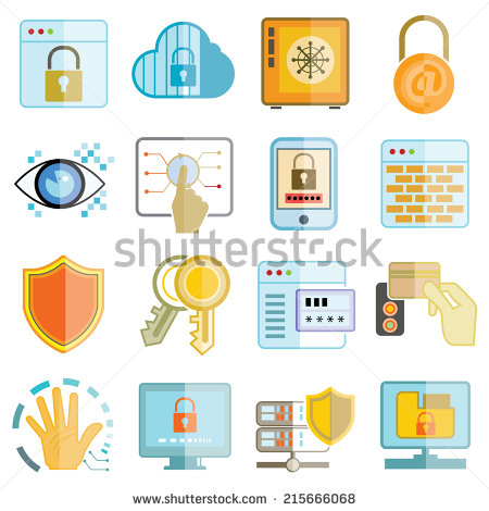 Security Technology Icons Clip Art