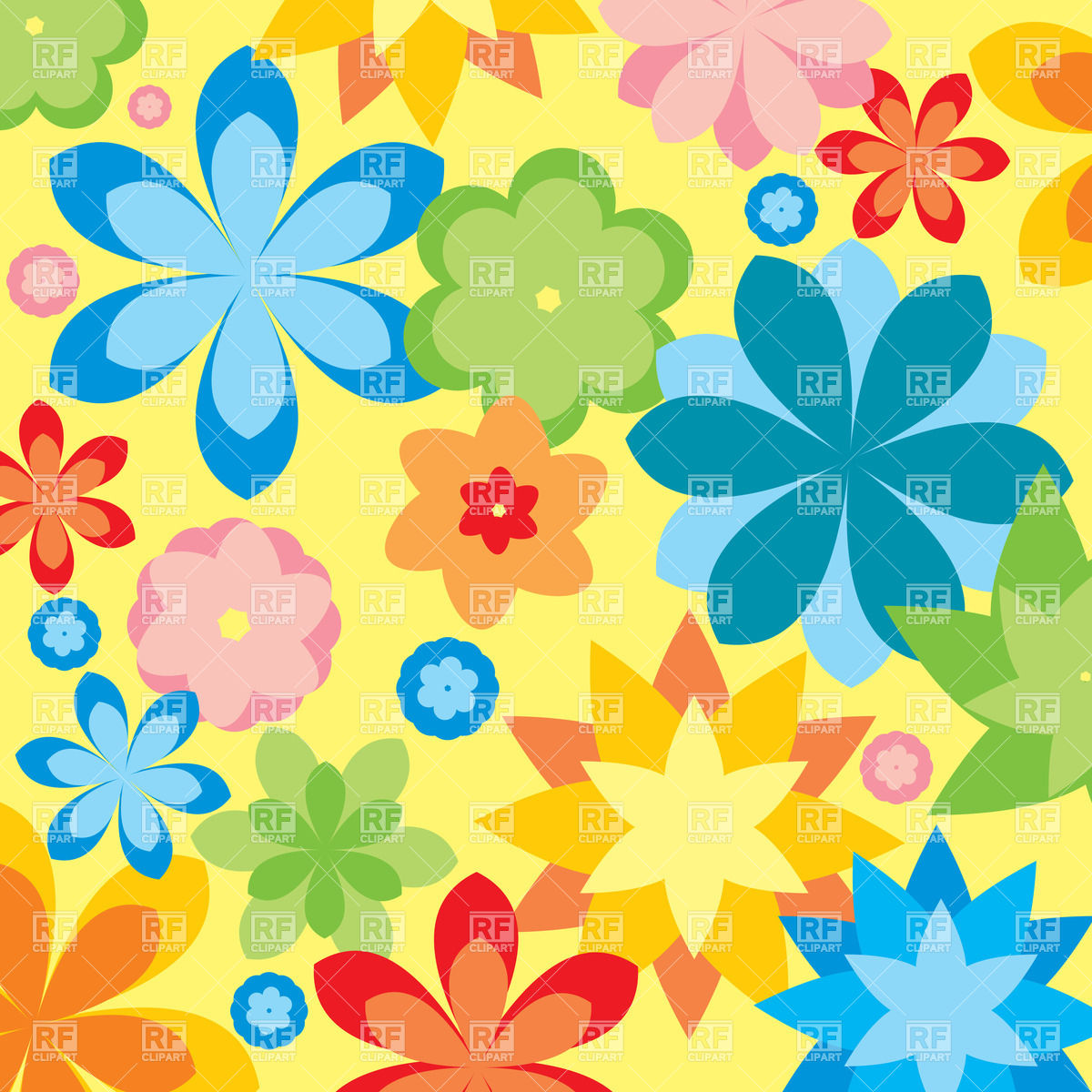 Simple Abstract Flower Vector Clip Art