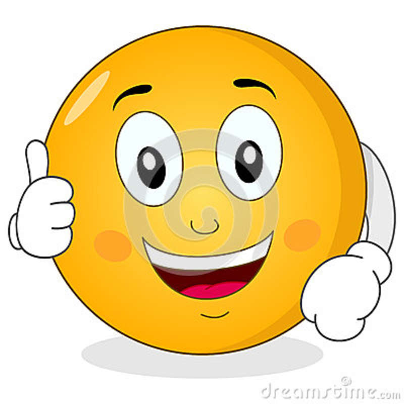 Smiley Face with Thumbs Up Cartoon