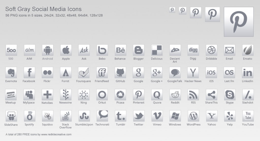 Social Media Icons Gray