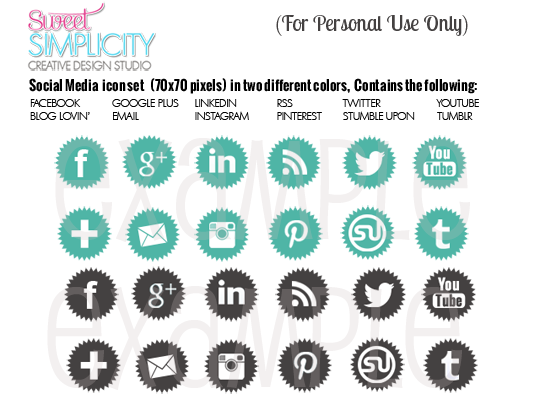 Social Media Icons Gray