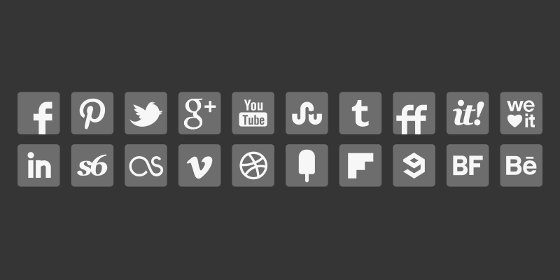 Social Media Icons Gray