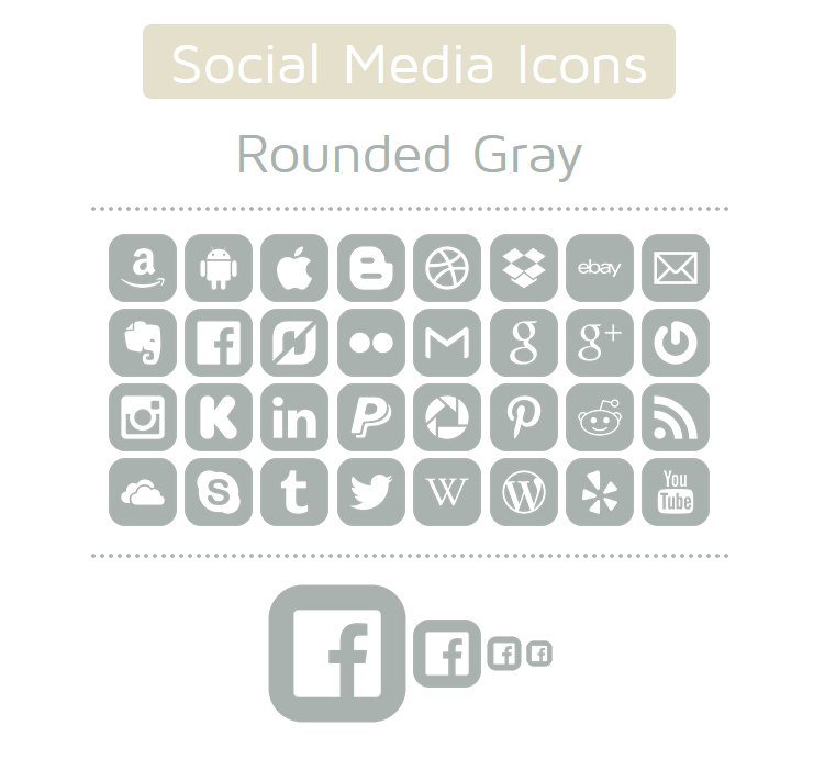 Social Media Icons Gray