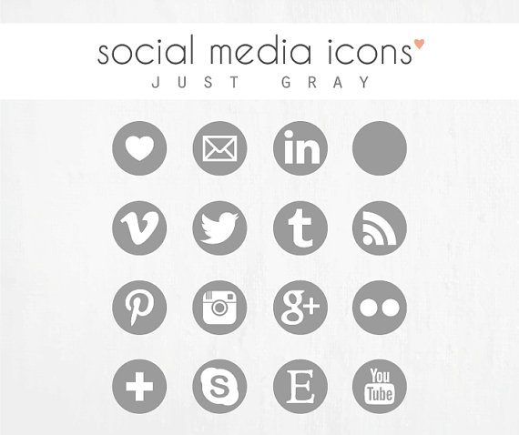 Social Media Icons Grey