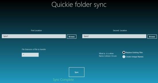 Sync Folders Windows 8