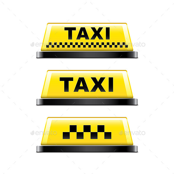 13 Taxi Sign PSD Images