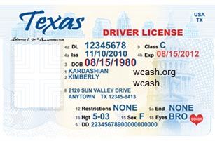 Texas Drivers License Template