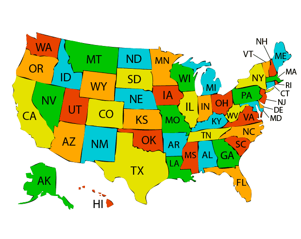 USA Map Travel Destinations