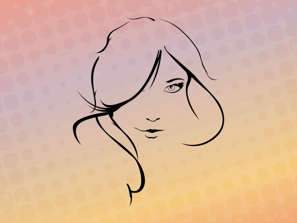 Vector Girl Face Clip Art