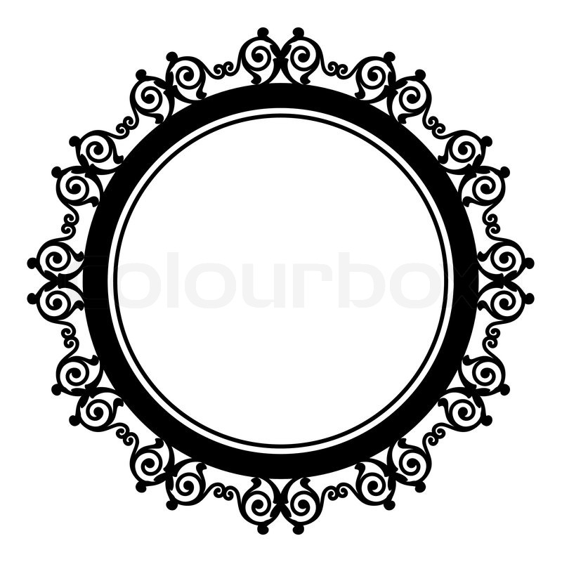 9 Round Victorian Frame Vector Images