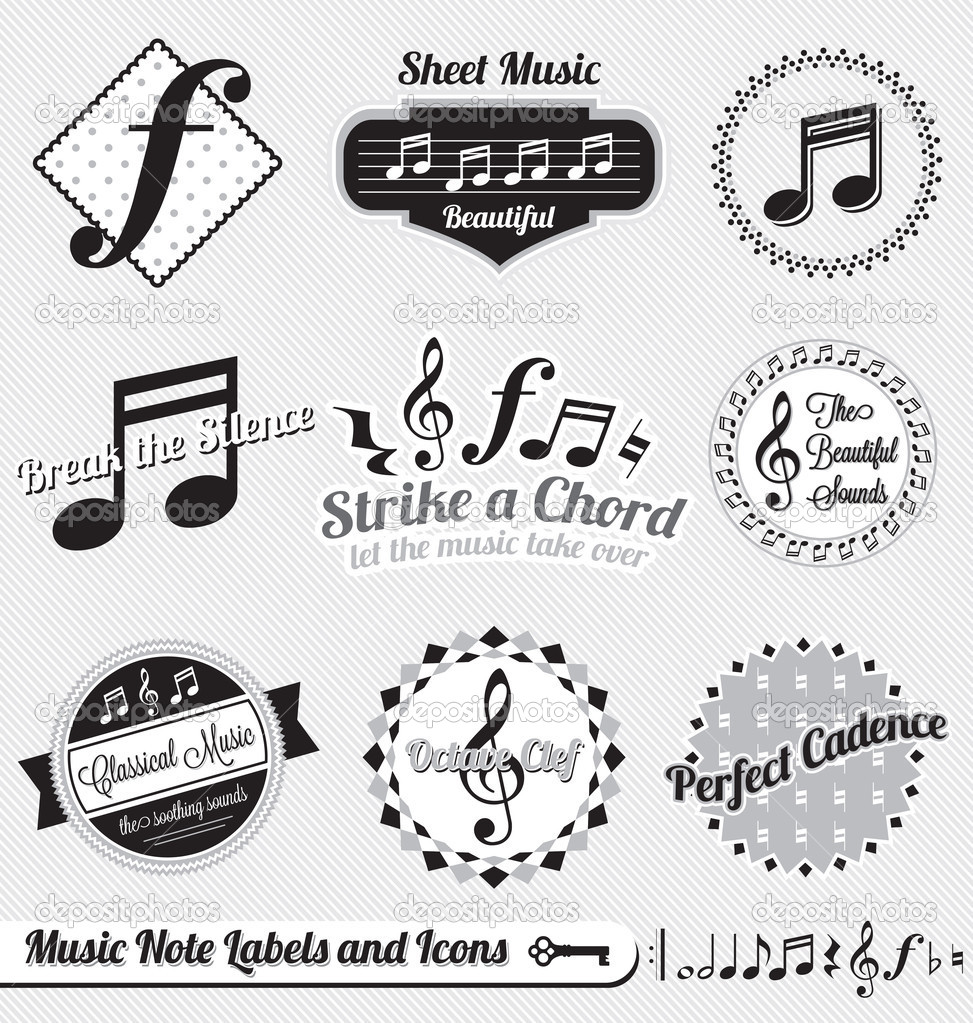 Vintage Music Note Vector