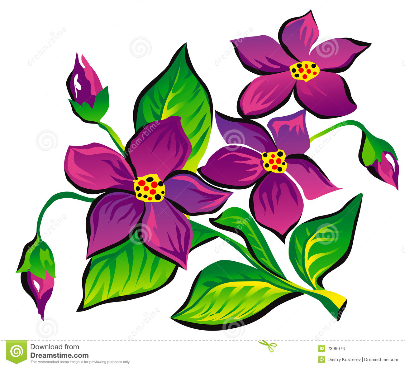 Violet Flower Clip Art Free