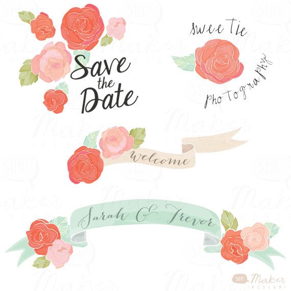 Watercolor Flower Border Clip Art