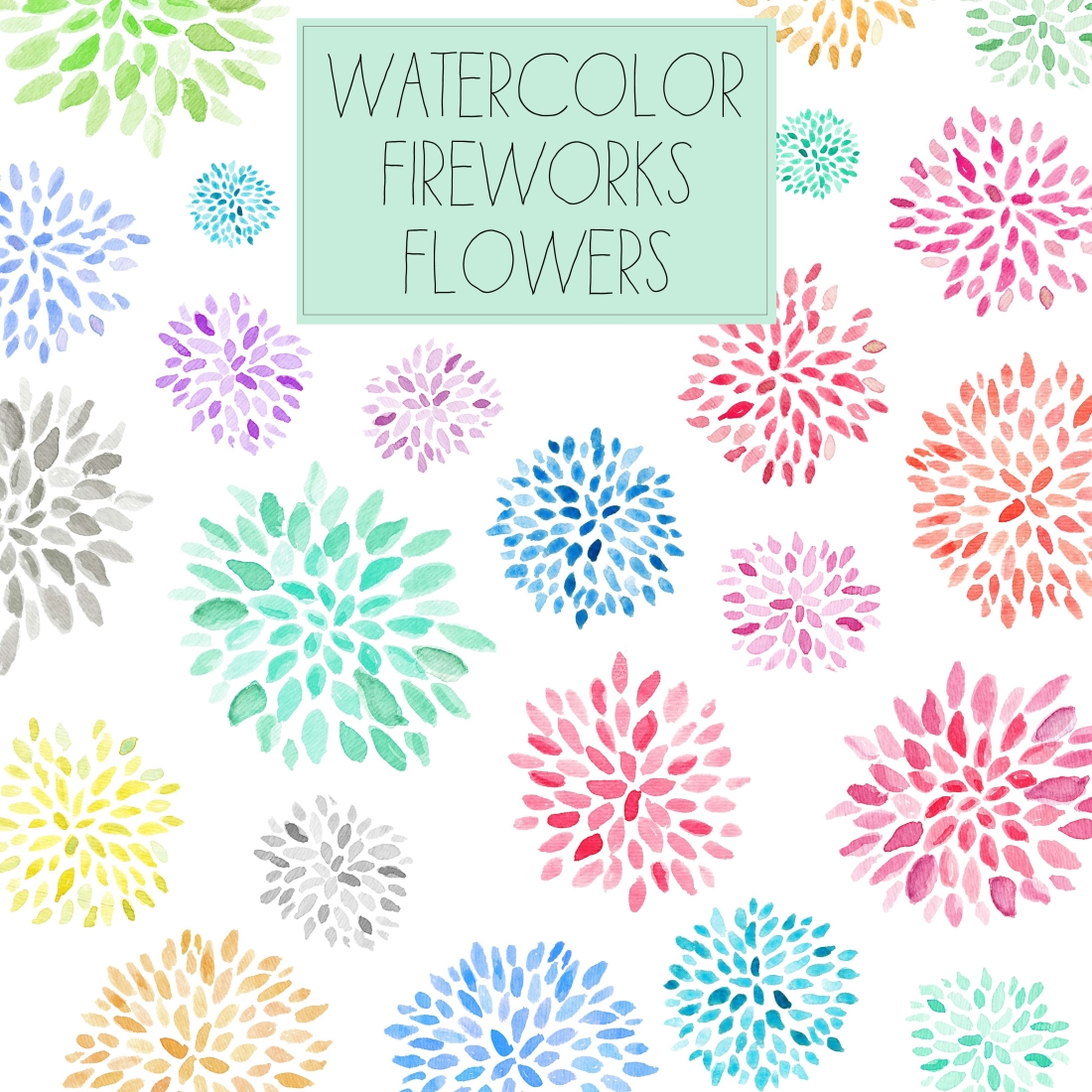 Watercolor Flower Border Clip Art