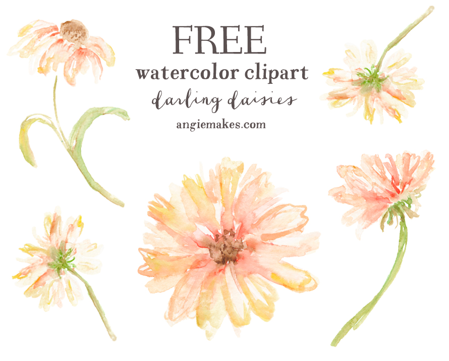 Watercolor Flowers Clip Art Free