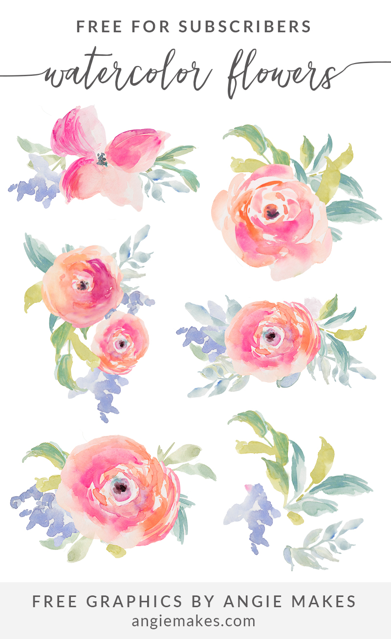 Watercolor Flowers Clip Art Free