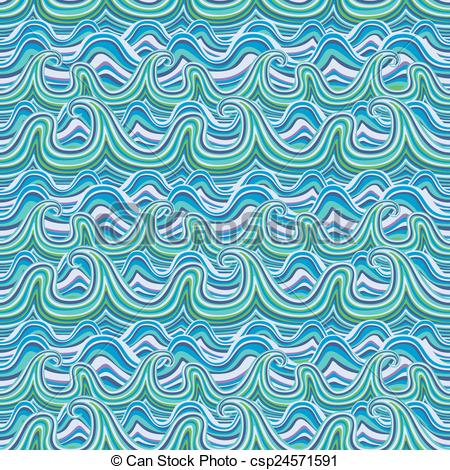 Wavy Seamless Pattern Vector